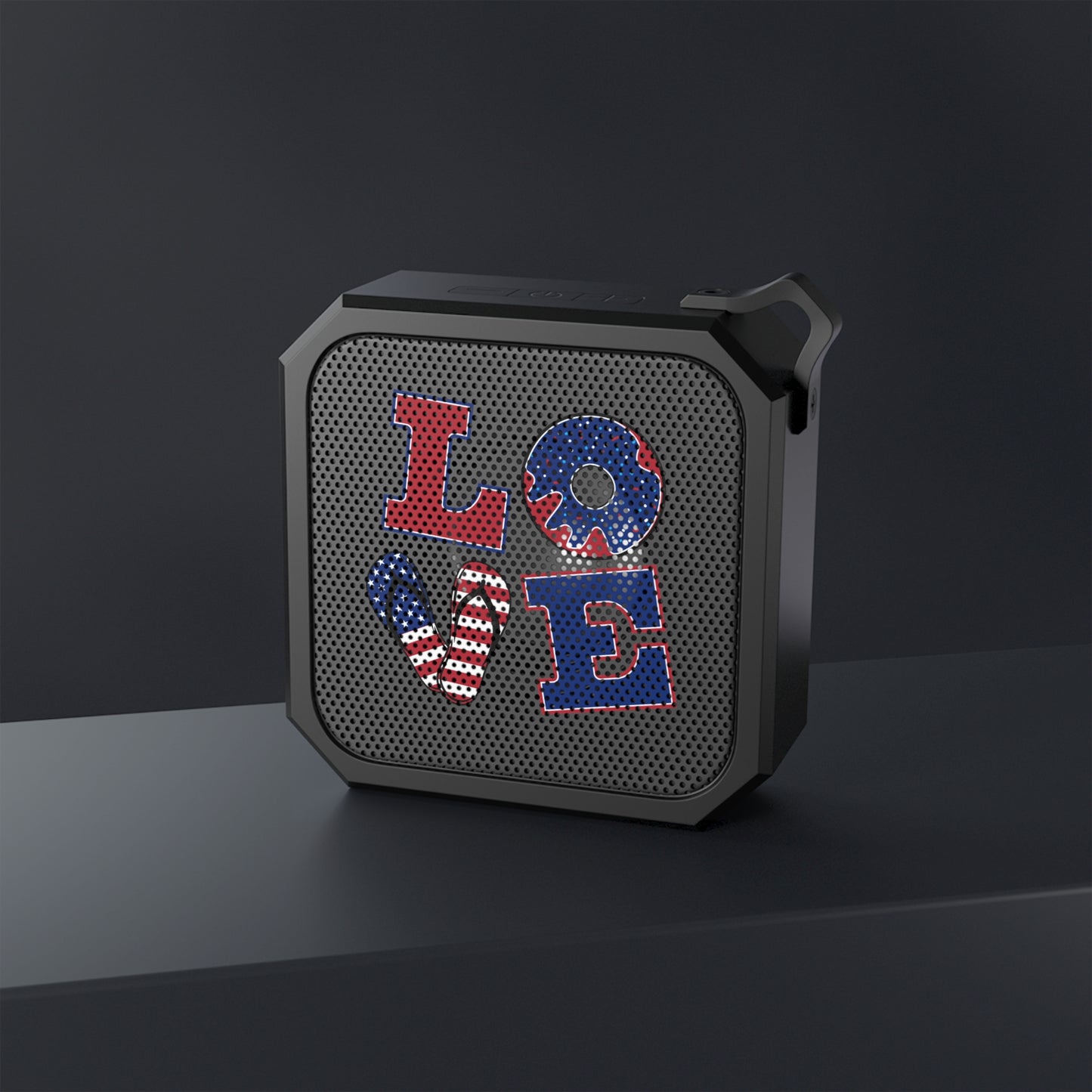 Patriotic LOVE Bluetooth Speaker — Portable Outdoor Wireless Speaker with American Flag Design