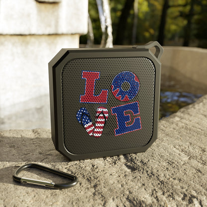 Patriotic LOVE Bluetooth Speaker — Portable Outdoor Wireless Speaker with American Flag Design