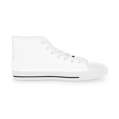 High Top Sneakers — White Minimalist Canvas Shoes