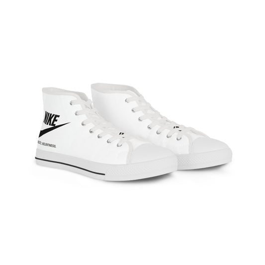 High Top Sneakers — White Minimalist Canvas Shoes