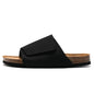 Cork Slippers Male Leather Version Platform Slippers Retro Slip-on Lazy Shoes