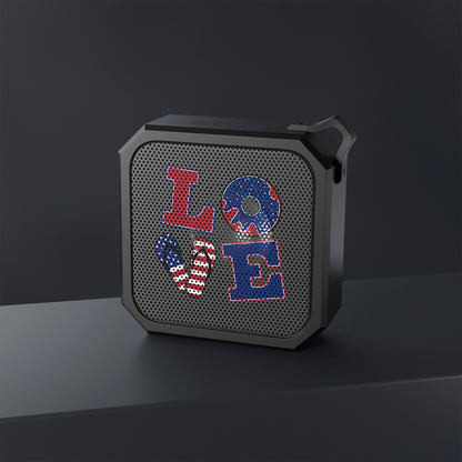 Patriotic LOVE Bluetooth Speaker — Portable Outdoor Wireless Speaker with American Flag Design