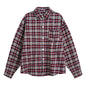 Mens American-Style Retro Color-Block Plaid Long-Sleeve Shirt