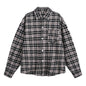 Mens American-Style Retro Color-Block Plaid Long-Sleeve Shirt